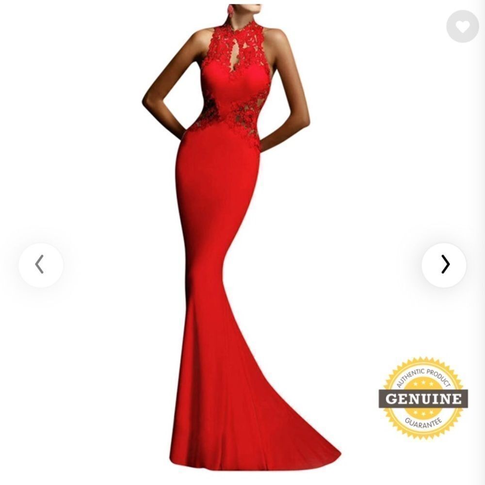 𝅺NWT GlorySunshine Sheath Sexy Lace Backless Mermaid Flare Dress
